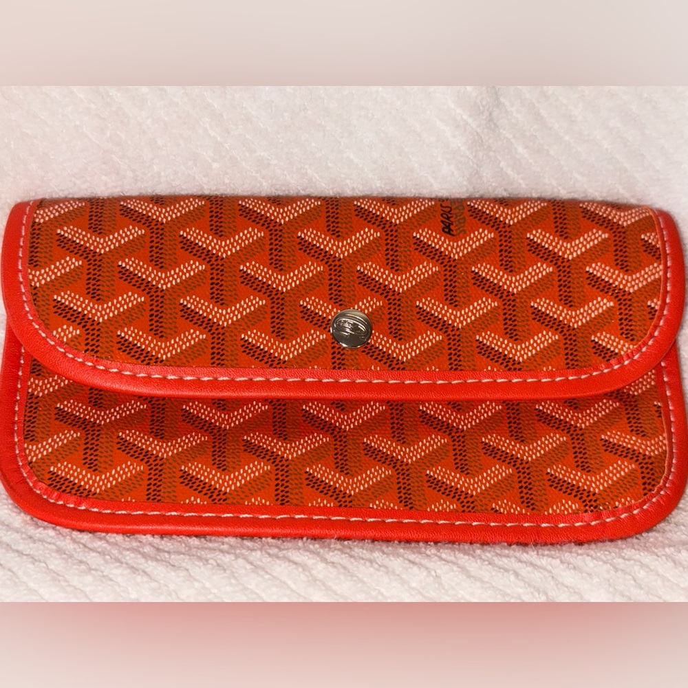 Goyard Goyardine Saint Louis pouch in orange coated canvas